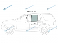 DD09873 RDLH Стекло заднее левое опускное FORD EXPLORER 03-10LINCOLN AVIATOR 03-05