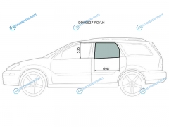 DD09527 RDLH Стекло заднее левое опускное FORD FOCUS (I) 5D WGN 98-05