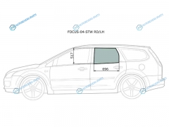 FOCUS-04-STW RDLH Стекло заднее левое опускное FORD FOCUS II 5D WGN 05-11