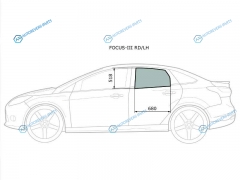 FOCUS-III RDLH Стекло заднее левое опускное FORD FOCUS III 45D HBK 11-19