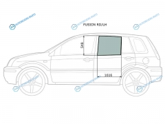 FUSION RDLH Стекло заднее левое опускное FORD 02-12