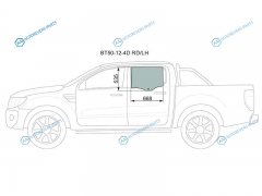 BT50-12-4D RDLH Стекло заднее левое опускное FORD RANGER PICK UP 11-15 MAZDA BT50 11-
