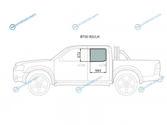 BT50 RDLH Стекло заднее левое опускное FORD RANGERMAZDA PICKUP 4D 06-11