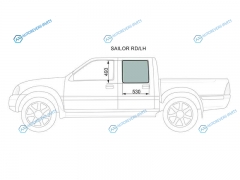 SAILOR RDLH Стекло заднее левое опускное GREAT WALL SOCOOLSAILOR PICK UP 05-