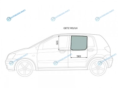 GETZ RDLH Стекло заднее левое опускное HYUNDAI GETZCLICK 5D 02-10