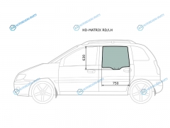 HD-MATRIX RDLH Стекло заднее левое опускное HYUNDAI MATRIXLAVITA 01-10