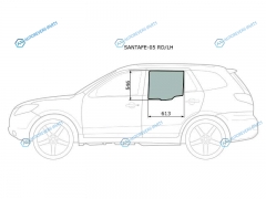 SANTAFE-05 RDLH Стекло заднее левое опускное HYUNDAI SANTA FE 06-12