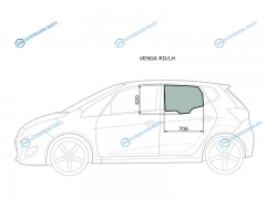 VENGA RDLH Стекло заднее левое опускное KIA VENGAHYUNDAI IX20 09-18