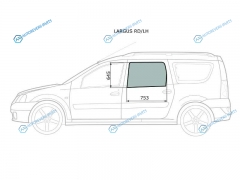LARGUS RDLH Стекло заднее левое опускное LADA 12-