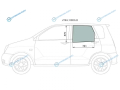 JT44-1 RDLH Стекло заднее левое опускное MITSUBISHI DINGO 98-02HAFEI SIMBO 06-08