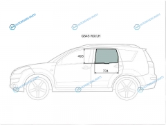 GS45 RDLH Стекло заднее левое опускное MITSUBISHI OUTLANDER XL CWW 05-12PEUGEOT 4007 07-12
