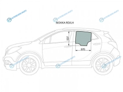 MOKKA RDLH Стекло заднее левое опускное OPEL 12-