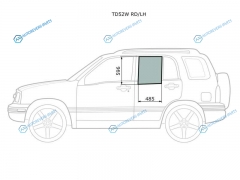 TD52W RDLH Стекло заднее левое опускное SUZUKI GRAND VITARAESCUDOCHEVROLET TRACKER 5D 97-05