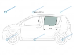 M301S RDLH Стекло заднее левое опускное TOYOTA PASSODAIHATSU BOONSIRION 04-09