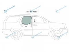 DD11255 RDRH Стекло заднее правое опускное CADILLAC ESCALADE 06-14