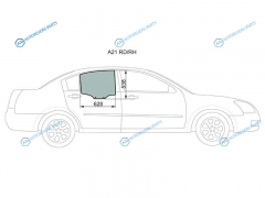 A21 RDRH Стекло заднее правое опускное CHERY FORA 06-10