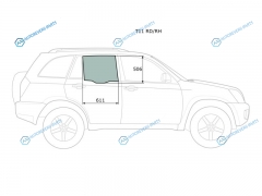 T11 RDRH Стекло заднее правое опускное CHERY TIGGO 05-13