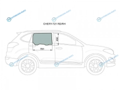CHERY-T21 RDRH Стекло заднее правое опускное CHERY TIGGO 14-