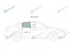 CRUZE RDRH Стекло заднее правое опускное CHEVROLET 4D 09-15DAEWOO LACETTI 09-