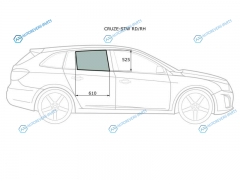 CRUZE-STW RDRH Стекло заднее правое опускное CHEVROLET CRUZE STW 5D 12-15