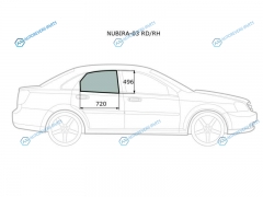 NUBIRA-03 RDRH Стекло заднее правое опускное CHEVROLET LACETTI DAEWOO NUBIRA 4D 04-13
