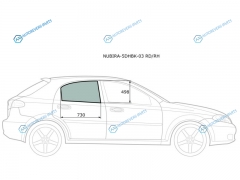 NUBIRA-5DHBK-03 RDRH Стекло заднее правое опускное CHEVROLET LACETTI DAEWOO NUBIRA 5D HBK 04-13