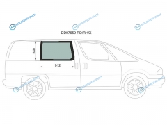 DD07659 RDRHX Стекло заднее правое опускное CHEVROLET LUMINA APVPONTIAC TRANS SPORT MINI VAN 89-96