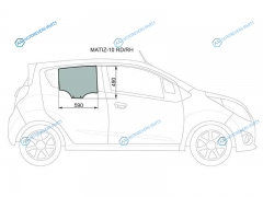 MATIZ-10 RDRH Стекло заднее правое опускное DAEWOO MATIZ III CREATIVE 09-11CHEVROLET SPARK 10-