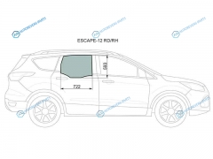 ESCAPE-12 RDRH Стекло заднее правое опускное FORD ESCAPEKUGA 12-19