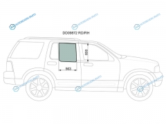 DD09872 RDRH Стекло заднее правое опускное FORD EXPLORER 03-10LINCOLN AVIATOR 03-05