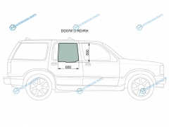 DD07813 RDRH Стекло заднее правое опускное FORD EXPLORER 5D 91-97