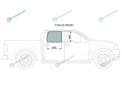 F150-4D RDRH Стекло заднее правое опускное FORD F150250350 4D 04-08