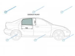 DD09524 RDRH Стекло заднее правое опускное FORD FOCUS (I) 45D SEDHBK 98-05