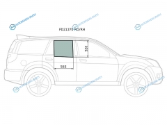 FD21370 RDRH Стекло заднее правое опускное GREAT WALL HOVER 05- ISUZU AXIOM 02-04