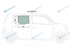BB-06 RDRH Стекло заднее правое опускное TOYOTA bB 06-16DAIHATSU COOMATERIA 06-13