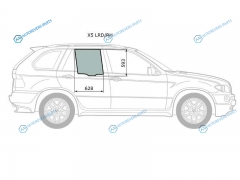 X5 LRDRH Стекло заднее правое опускное триплекс BMW E53 00-06