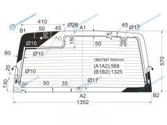 DB07997 RWHX Стекло заднее с обогревом (10 отв) CHEVROLET S10 BLAZER 35D 90-94