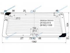 DB08244 RWHX Стекло заднее с обогревом (6 отв) FORD EXPLORER 35D 91-97