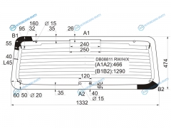 DB08811 RWHX Стекло заднее с обогревом (6отв.) JEEP GRAND CHEROKEE 93-98