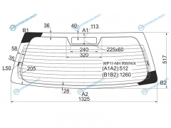 WP11-NH RWHX Стекло заднее с обогревом (без отв.) NISSAN PRIMERA 5D WGN 95-01