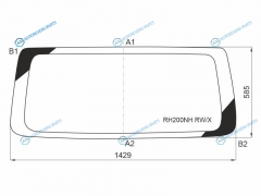 RH200NH RWHX Стекло заднее с обогревом (без отв.) TOYOTA HIACE H200 STD CAB 04-