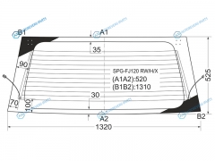 SPG-FJ120 RWHX Стекло заднее с обогревом (без отв.) TOYOTA LAND CRUISER PRADO 35D 02-09