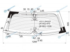 AT211 RWHX Стекло заднее с обогревом (без спойлера) TOYOTA CALDINA WAGON 97-02