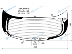 4442BYPEI Стекло заднее с обогревом (затемненное) KIA CEED 5D WGN 12-
