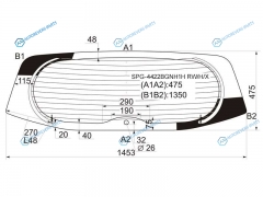 SPG-4422BGNH1H RWHX Стекло заднее с обогревом (отв.) KIA PICANTO 5D HBK 04-10