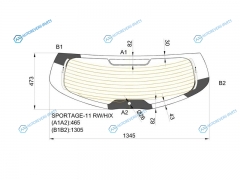 SPORTAGE-11 RWHX Стекло заднее с обогревом (под спойлер) KIA SPORTAGE III10-15