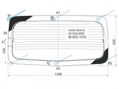 E2000 RWHX Стекло заднее с обогревом (ровный низ) MAZDA BONGO BRAWNY 00-10