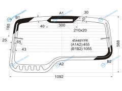 4544BYPR Стекло заднее с обогревом (темное) CHEVROLET NIVA 02-