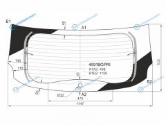 4591BGPRI Стекло заднее с обогревом (темное) LADA X-RAY 15-