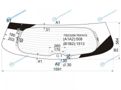 FB23266 RWHX Стекло заднее с обогревом ACURA MDX 06-13